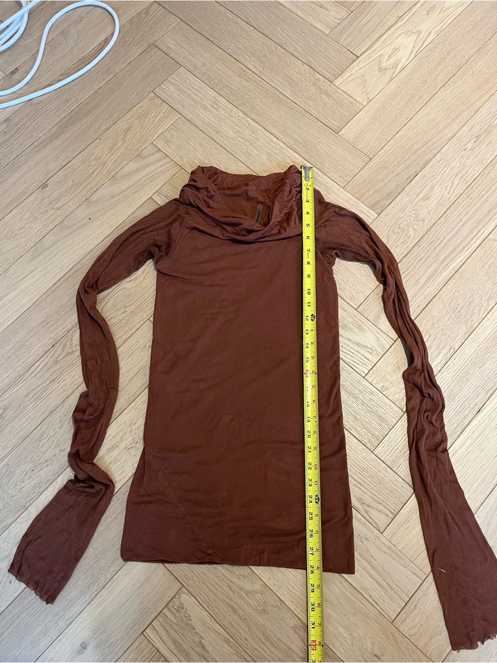 Rick Owen’s Lillies Brown Cowl Neck Long Sleeve top - Picture 2 of 13